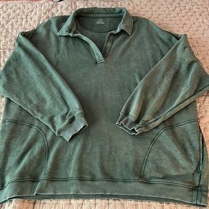 Aerie oversized polo sweatshirt